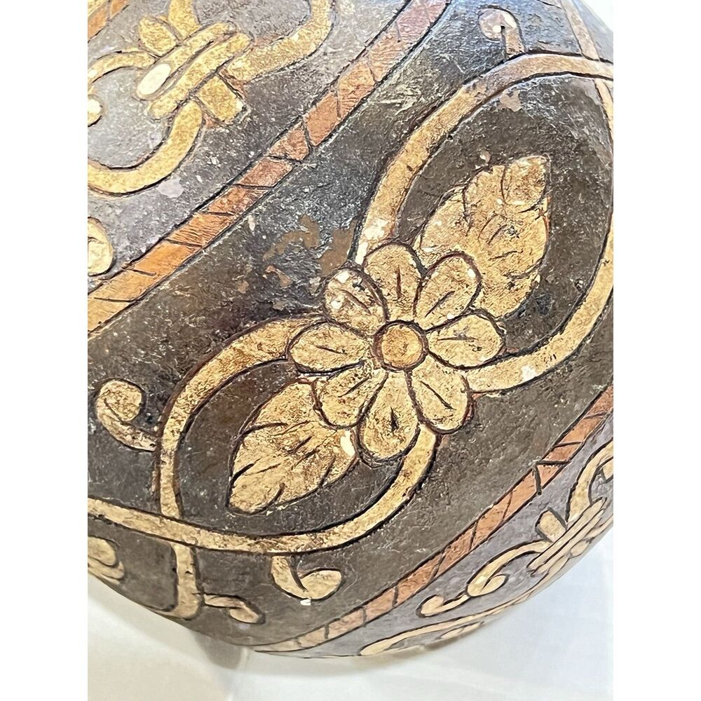 Vintage Antique Ceremonial Decor Pottery Ceramic Ball Asia Middle East 4.5” Dia - Picture 5 of 16